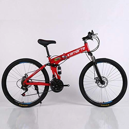 Mountain Bike pieghevoles : Pakopjxnx 21 Speed Mountain Bike Adult Spoke Wheel  Mountain Bicycle Folding Bike, 24 inch Red