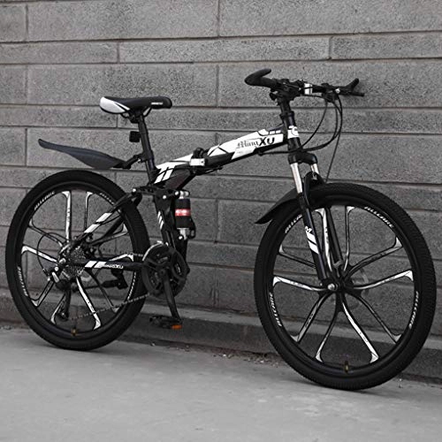 Mountain Bike pieghevoles : Qj Mountain Bike 27 velocità Steel Frame 26 Pollici Doppia della Sospensione Folding Bike, a