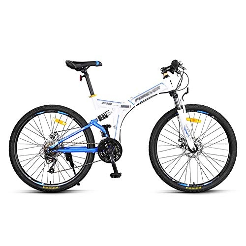 Mountain Bike pieghevoles : SOAR Mountain Bike Folding MTB 24 di velocità di 26 Pollici Bici Montagna della Bicicletta della Bici della Strada degli Uomini di Ruote for Adulti Womens (Color : Blue)