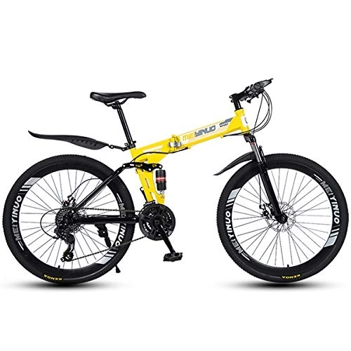 Mountain Bike pieghevoles : STRTG Folding MTB, Piegabile Bike+Bicicletta Trasportabile Pieghevole, 21 * 24 * 27 velocità, 26 Pollici, for Bambini Bicicletta Pieghevole di velocità della Bici di Montagna