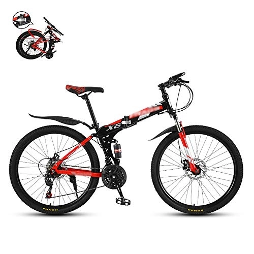 Mountain Bike pieghevoles : STRTG Unisex Adulto Bici MTB Folding, Mini piegabile Mountain Bike, Trasportabile Bicicletta Pieghevole, 24 * 26 Pollici 21 * 24 * 27 velocità Piegabile Città Bici