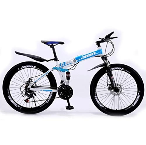 Mountain Bike pieghevoles : Tbagem-Yjr velocità Variabile Piegante Portatile Moutain Bike, 26 Pollici Biciclette Strada della Città for Mens Ragazzi (Color : Blue, Size : 30 Speed)
