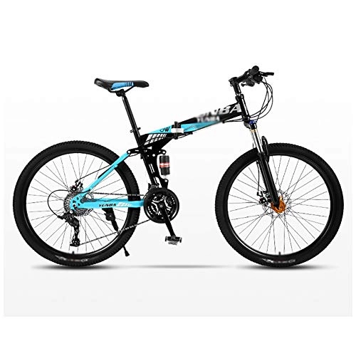 Mountain Bike pieghevoles : TOOLS Mountain Bike Bici da Strada Bici MTB Mountain Bike Bicicletta Pieghevole Strada degli Uomini di 24 velocità Bici Ruote for Adulti Womens (Color : Blue, Size : 26in)