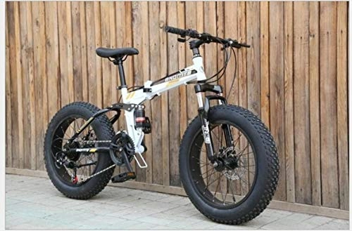 Mountain Bike pieghevoles : VHJ Bike Folding Double Disc Mountain Bicycle Suspension Steel Frame in Alluminio, Whiteblue, 24speed
