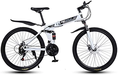 Mountain Bike pieghevoles : White Mountain Bike 26 pollici a 27 velocità di marcia della bicicletta, adulta della bicicletta, alluminio leggero sospensione totale frame, forcella della sospensione, freni a disco,