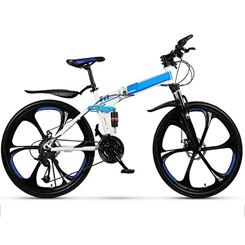 Mountain Bike pieghevoles : YARUMD FOOD Bici per Bambini, 26 Pollici Bicicletta Pieghevole per Mountain Bike, 21 / 24 / 27 / 30 velocità Bici Full Suspension MTB Gear Dual Disc Brakes Bikes