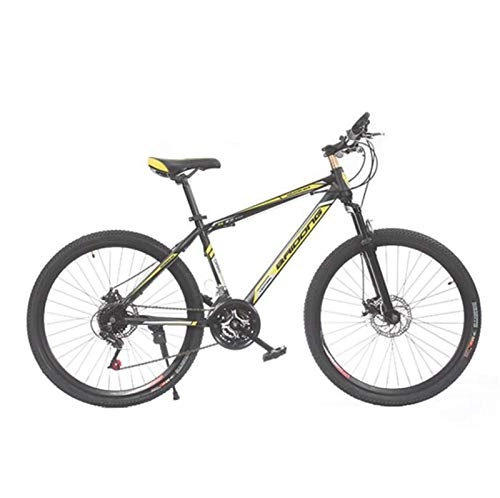 Mountain Bike : 24 Pollici Studente Mountain Bike, Adulto Marcia su Strada Biciclette, Doppio Freno A Disco, 21 velocità, Tempo Libero Sportivo, Articoli da Regalo (Color : Black Yellow)