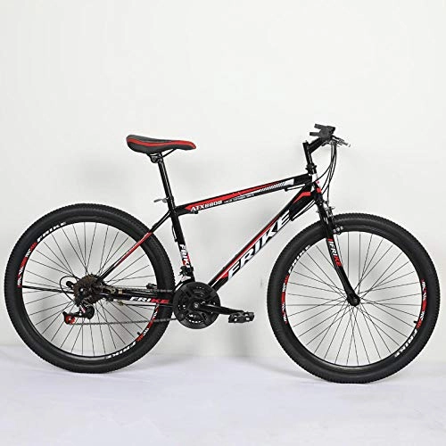 Mountain Bike : 26 Inche Adult Male Double Disc Brake Shock Absorption Bicycle Carbon Road Bike-21 Speed Normal_White Red