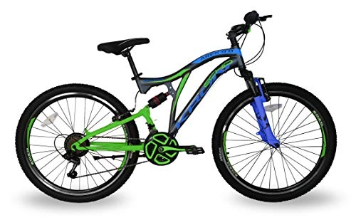 Mountain Bike : 5.0 Bici Bicicletta MTB Ares 26'' Pollici BIAMMORTIZZATA 14 Velocita' Shimano Mountain Bike REVO (Verde)