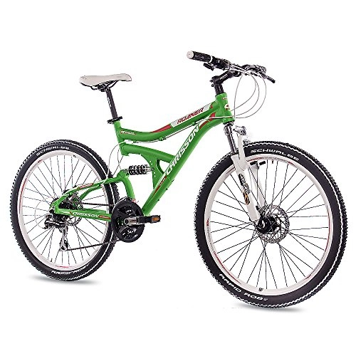 Mountain Bike : 66, 04 cm pollici in alluminio MTB bicicletta Mountain Bike CHRISSON ROANER Fully UNISEX con 24 G SHIMANO Disk 2 x verde opaco
