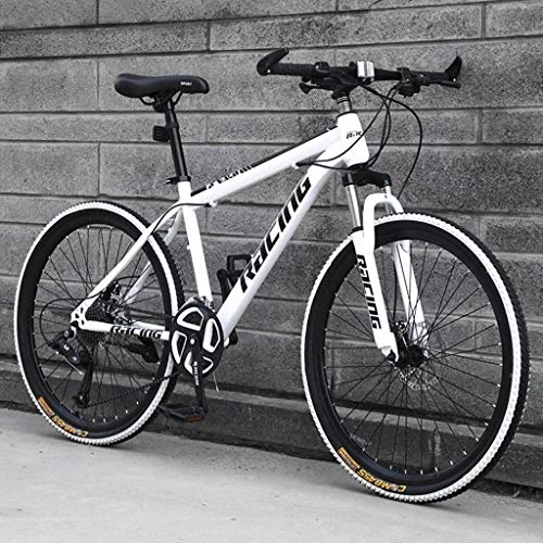 Mountain Bike : Adult-bcycles BMX 26inch Mountain Bike, doppio freno a disco for mountain bike da uomo, Bicicletta sedile regolabile, -alto tenore di carbonio telaio in acciaio, 21 / 24 / 27 velocit, Pneumatici Spoke