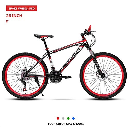 Mountain Bike : Aquila Mountain Bike 26 Pollici, Telaio Doppio Freno a Disco della Bicicletta Hardtail, Mountain Bike Paese Uomo 21 / 24 / 27 velocità AQUILA1125 ( Color : Red , Size : 24 Speed )