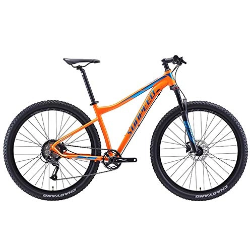 Mountain Bike : AZYQ Mountain bike a 9 velocit, Mountain bike hardtail per adulti con ruote grandi, Bicicletta con sospensione anteriore con telaio in alluminio, Mountain Trail Bike, Arancione