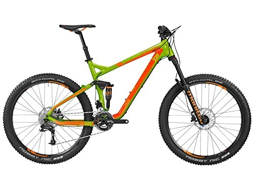 Mountain Bike : Bergamont Trailster EX 7.0 MTB - Bicicletta da 27.5”, colori verde e arancione, modello 2016, misura: XL (184 - 199cm).