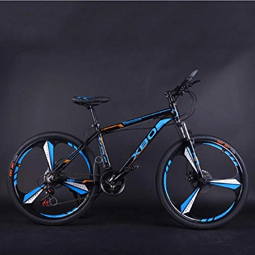 Mountain Bike : Bici da Diporto Bicicletta in Lega di Alluminio Mountain Bike 26 Pollici Speed Shift Una Ruota Doppio Freno A Disco Ammortizzatore Uomini E Donne-Black_Blue_21Speed