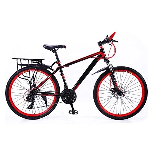 Mountain Bike : Bici da Strada Mountain Bike Bici MTB Mountain Bike for Adulti Strada degli Uomini di Bicicletta 24 velocità Ruote for Le Donne Adolescenti (Color : Red, Size : 24in)