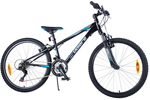 Mountain Bike : Bicicletta Bambino Ragazzo 24 Pollici Volare Viper MTB Tourney TZ Shimano 18 Velocità 95% Assemblata Nero