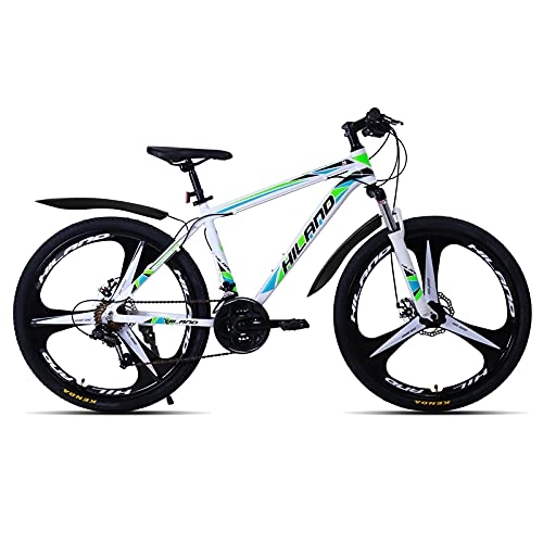 Mountain Bike : Bicicletta da 26 Pollici 21 Gears Gears Mountain Bike Bike Bicyclecy Bicycle con Shimano TZ50 Deragliatore e Freno a Disco (Color : White)