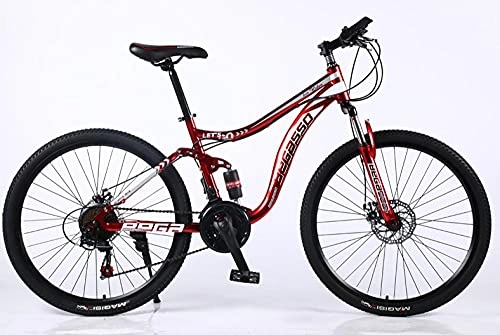Mountain Bike : Bicicletta da mountain bike a velocità variabile da 26 pollici Bicicletta in acciaio ad alto tenore di carbonio a doppio disco per studenti Bicicletta per adulti Alloy_red_26_inch