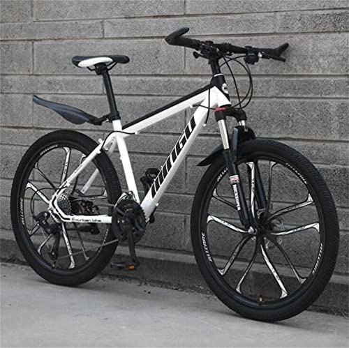 Mountain Bike : Bicicletta, Mountain Bike per Adulti MTB da Uomo - Bicicletta da Montagna a Doppia Sospensione con Smorzamento (Color : White, Size : 21 Speed)