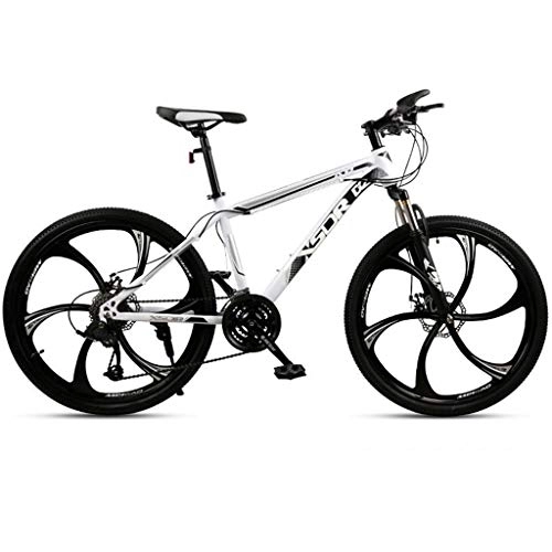 Mountain Bike : Bicicletta Mountainbike, Mountain bike, bicicletta della montagna hardtail, doppio freno a disco e sospensioni forcella anteriore, 26inch Ruote MTB Bike ( Color : Black+White , Size : 27-speed )