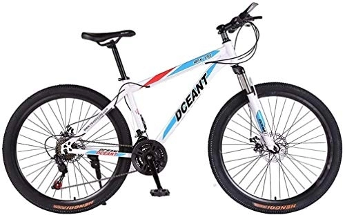 Mountain Bike : Biciclette pieghevoli, 21-velocità Sospensione Mountain Bike doppio freno a disco Forcella Anti-Slip, variabili Off-Road Velocità biciclette da corsa (Color : A)