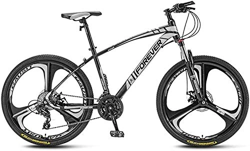 Mountain Bike : Bicycle 27.5 Inches 3 Spokes Front Fork Lock off-Road Bike Double Disc Brake 4-Speed Available Male 5 to 25 30 Speed (Color : 27 Speed) (21 Speed)