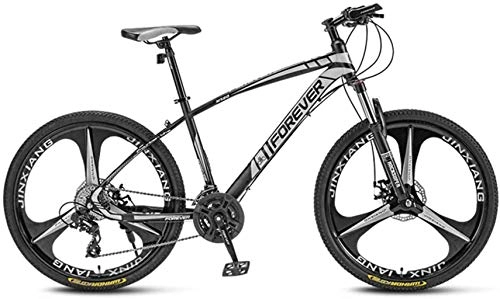 Mountain Bike : Bicycle 27.5 Inches 3 Spokes Front Fork Lock off-Road Bike Double Disc Brake 4-Speed Available Male 5 to 25 30 Speed (Color : 27 Speed) (24 Speed)