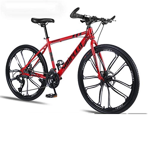 Mountain Bike : Bike da 26 pollici 21-velocità-doppio disco Freni a disco per studenti adulti Off-road-Dieci ruote a lama-Bicicletta rossa-30speed.