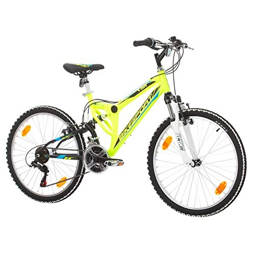 Mountain Bike : Bikesport Parallax 24" Bicicletta Biammortizzata Doppia Sospensione (Neon Verde)