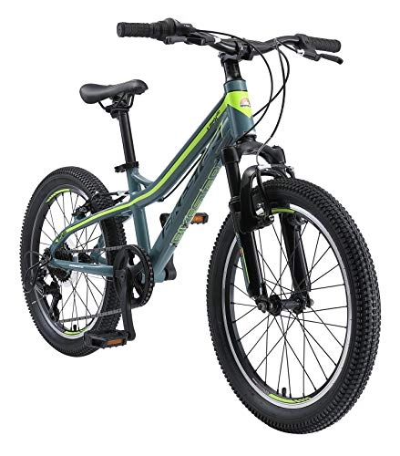 Mountain Bike : BIKESTAR MTB Mountain Bike Alluminio per Bambini 6-9 Anni | Bicicletta 20 Pollici 7 velocità Shimano, Hardtail, Freni a Disco, sospensioni | Verde