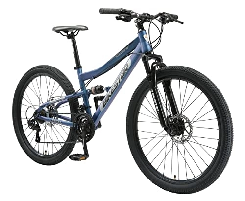 Mountain Bike : BIKESTAR MTB Mountain Bike Sospensione Completa 26", Freni a Disco| Bicicletta MTB Telaio 15" Cambio Shimano a 21 velocità | Blu
