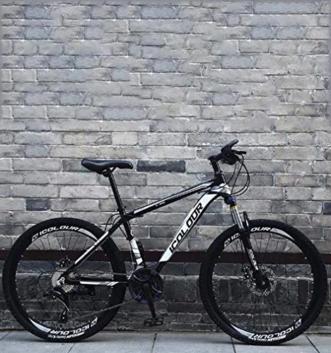 Mountain Bike : Cloth-YG - Bicicletta pieghevole a coda morbida, con doppio freno a disco, telaio in acciaio al carbonio, per fuoristrada, da spiaggia, motoslitta, ruote da 26 pollici, Nero , 21 speed