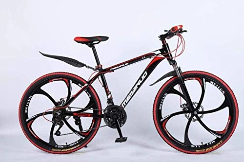 Mountain Bike : CSS 26 In mountain bike a 27 velocità per adulto, telaio completo in lega di alluminio leggero, sospensione anteriore ruota da uomo bicicletta, freno a disco 6-11, Nero 4
