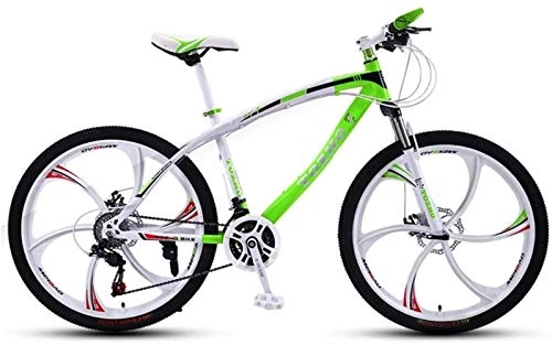 Mountain Bike : DALUXE Mountain Bike, Adulti 24 velocit velocit di 6 Pollici 24 / 26 Taglio Uomini E Donne (Verde e Bianco) in Acciaio Te.