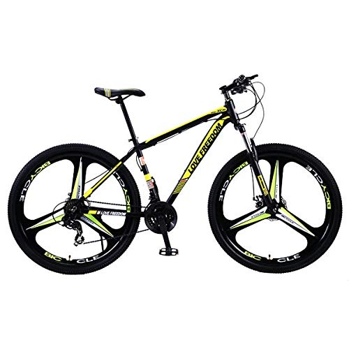 Mountain Bike : Domrx Bicicletta in Lega di Alluminio a 21 / 24 velocità 29 Pollici Freni a Doppio Disco a velocità variabile Bike-Three Knife Yellow_21 Speed_China