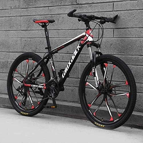 Mountain Bike : Eleganti Ruote a 10 Raggi Mountain Bike Freno Idraulico a Doppio Disco Mountain Bike Studenti Maschi e Femmine Bici da Strada Ruota da 24 Pollici MTB, Bianco e Nero, 24 velocità