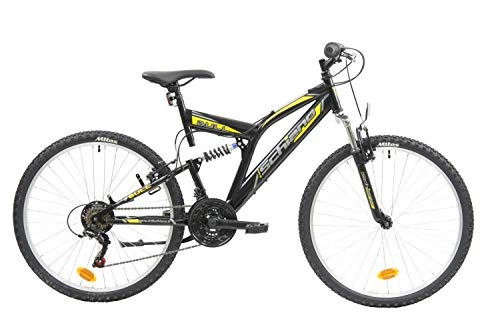 Mountain Bike : F.Lli Schiano Bull, Bici Biammortizzata Men's, Nero-Giallo, 26''