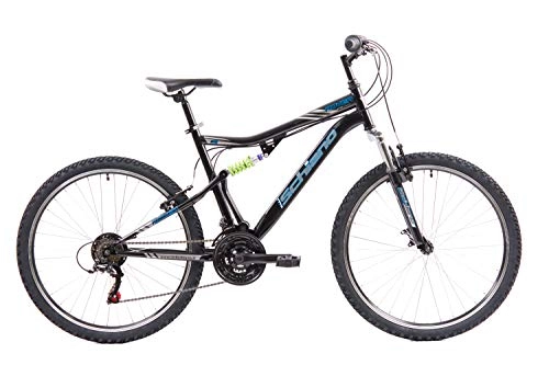 Mountain Bike : F.lli Schiano Rover, Bici Biammortizzata Unisex Adulto, Nero-Blu, 26''