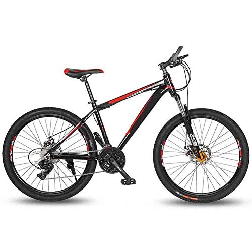 Mountain Bike : FEE-ZC Mountain Bike da 26 '', Mountain Bike Hardtail in Acciaio al Carbonio, Bici da Montagna con Sedile Regolabile a Sospensione Anteriore, Rosso