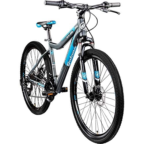 Mountain Bike : Galano Mountain bike 650B Hardtail Bicicletta MTB GX-27, 5 Bike 27, 5 pollici 21 marce (grigio / blu, 45 cm)