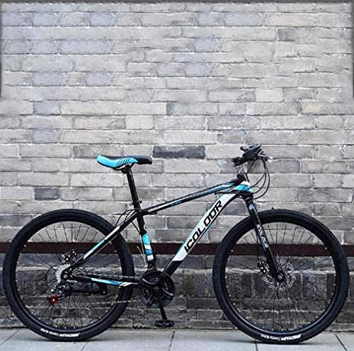 Mountain Bike : GBX Bicicletta, Mountain Bike Pieghevole a Velocit Variabile, Bici con Telaio in Lega Di Alluminio, Bicicletta da Motoslitta da Spiaggia con Doppio Freno a Disco, Ruote da 26 Pollici, Blu, 24 Veloci
