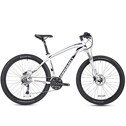 Mountain Bike : GJZM Mountain Bike a 27 velocità Mountain Bike, Mountain Bike Hardtail da 27, 5 Pollici con Ruote Grandi, Telaio in Alluminio da Donna per Adulti, Telaio da Donna, Bianco