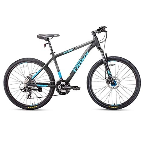 Mountain Bike : GXQZCL-1 Bicicletta Mountainbike, Mountain Bike, 26inch a rotelle, Lega di Alluminio Biciclette Telaio, Doppio Freno a Disco e Forcella Anteriore, 24 velocit MTB Bike (Color : Blue)