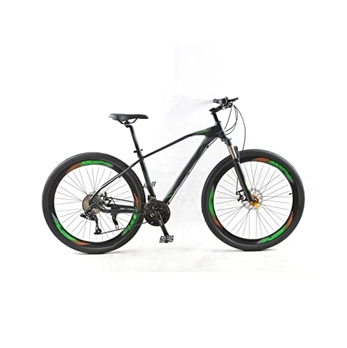 Mountain Bike : HESND ZXC Biciclette per Adulti Bicicletta Mountain Bike Road Bike Telaio in lega di alluminio a 30 velocità Velocità Variabile Doppio Disco Freno Bike (colore: 24-Nero Verde)