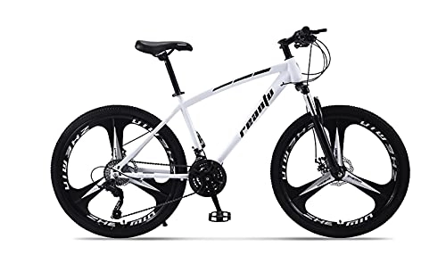 Mountain Bike : iuyomhes Leggero 24 inch Mountain Bikes Bicycles 21-30 Speed High Carbon Steel Frame con Dual Disc Brake Bicycle per Uomini E Donne