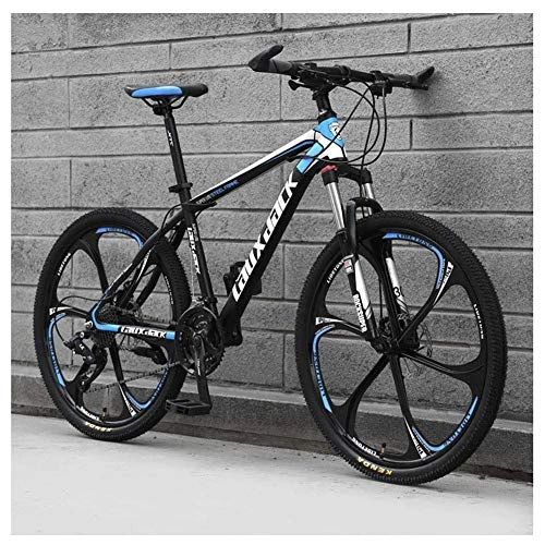 Mountain Bike : JF-XUAN Bicicletta Sport all'Aria Aperta 26" Mountain Bike Uomo, Trail Monti, HighCarbon Acciaio Sospensione Anteriore Telaio, Twist Shifters Attraverso 24 Costi, Nero