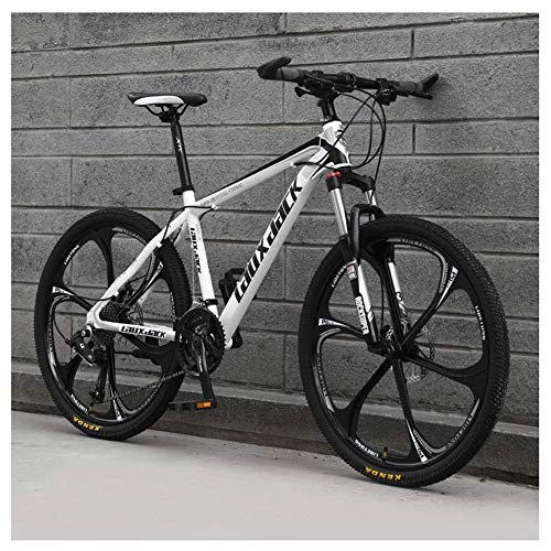 Mountain Bike : JF-XUAN Bicicletta Sport all'Aria Aperta 27Speed ​​Mountain Bike Sospensione Anteriore Mountain Bike con Freni a Doppio Disco di Alluminio Telaio 26", Bianco