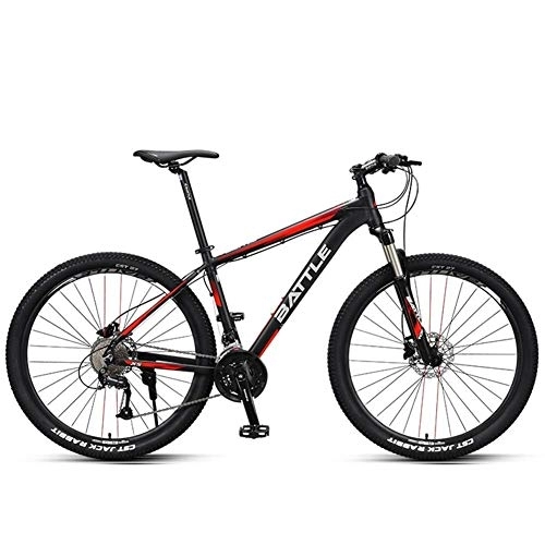 Mountain Bike : JINHH 27, 5-Zoll-Mountainbikes, Hardtail-Mountainbikes für Erwachsene, Doppelscheibenbremse, Aluminiumrahmen-Mountainbike, verstellbarer Sitz, Rot, 27-Gang