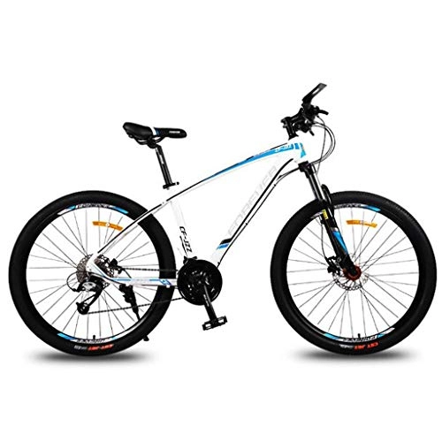 Mountain Bike : JLZXC Mountain Bike Bicycle Bicicletta Bici 26" 30 Costi Unisex Bike Lega Leggera di Alluminio Telaio Sospensione Anteriore A Doppio Disco Freno (Color : Blue)
